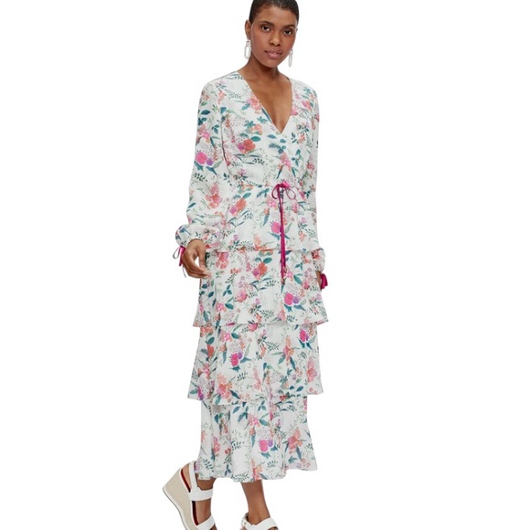 Ted Baker Millii Dress Size 6 Floral Tiered Midi Party Wedding Resort Garden - Picture 2 of 16